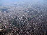 Kathmandu 00 02 Kathmandu View From Airplane With Airport At Top, Thamel Bottom Centre, Rani Pokhari  In Middle And Patan Upper Right  